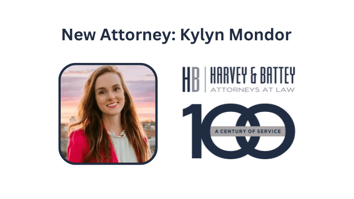 new attorney announcement - kylyn mondor - harvey and battey